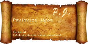 Pavlovics János névjegykártya